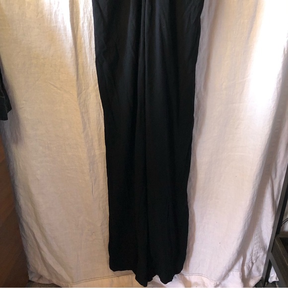 Reverse pants jumpsuit black v neck ball lace detail adjust. Straps side zip M - Picture 2 of 11